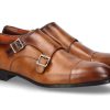 Men scarpa rossa Oxfords | Santoni Monk Leather Antik Cognac