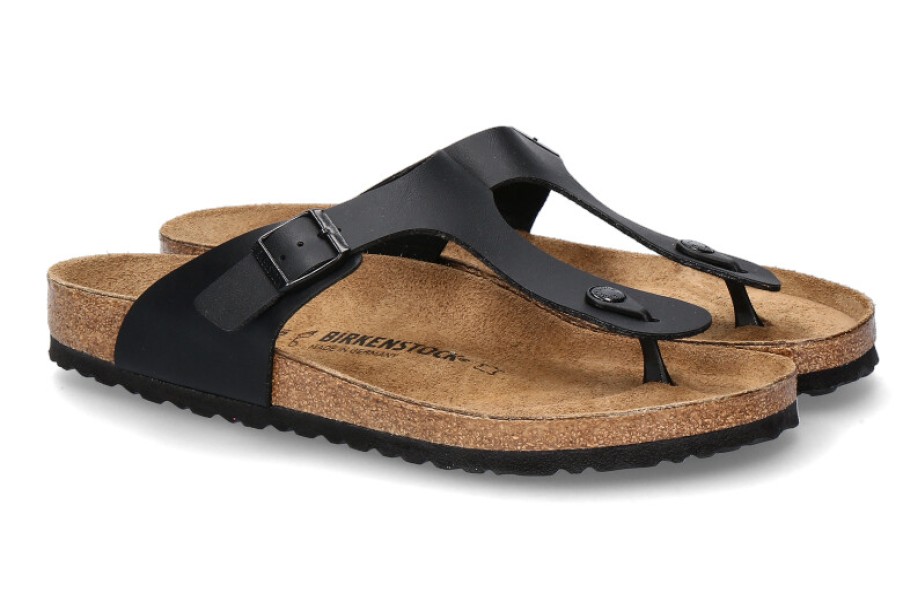 Men scarpa rossa House Slippers | Birkenstock Thongs Gizeh Normal Birko-Flor Black