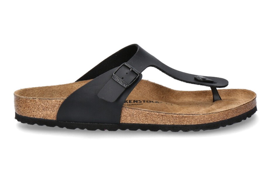 Men scarpa rossa House Slippers | Birkenstock Thongs Gizeh Normal Birko-Flor Black