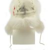 Women scarpa rossa Fur Hats - Aviator Hats | Furland Aviator Cap - Ushanka White Red Roses - Fox Fur