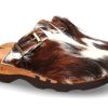 Men scarpa rossa House Slippers | Woody Wooden Clogs Lukas Fell Braun Weiss