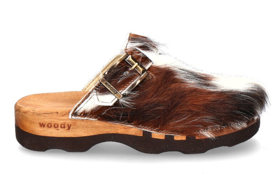 Men scarpa rossa House Slippers | Woody Wooden Clogs Lukas Fell Braun Weiss