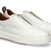 Men scarpa rossa Sneakers | Santoni Slip-On Sneaker Cleanic Nappa- White