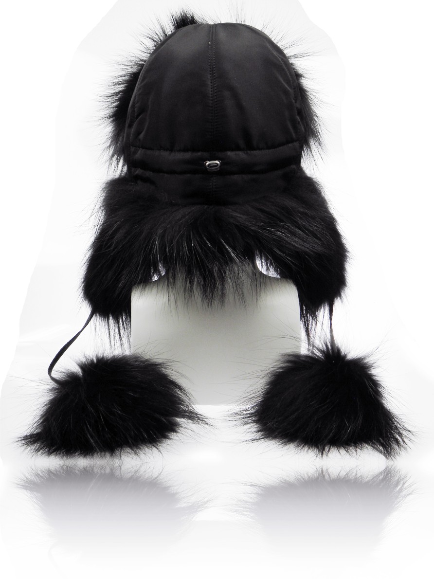 Women scarpa rossa Fur Hats - Aviator Hats | Furland Aviator Cap - Ushanka Black Raccoon - Mit Pom Pom'S