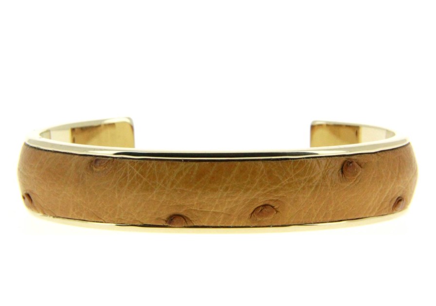 Women scarpa rossa Bracelets | Stamerra Bracelet Vero Genuine Ostrich Gold Tabacco