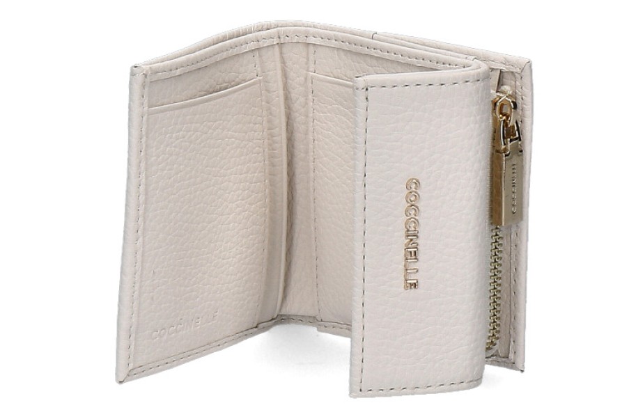 Women scarpa rossa Wallets | Coccinelle Wallet Grain Leather Metallic Soft Coconut Milk