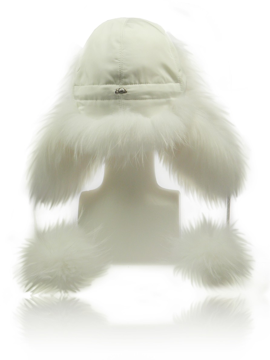 Women scarpa rossa Fur Hats - Aviator Hats | Furland Aviator Cap - Ushanka White Raccoon - With Pom Pom'S