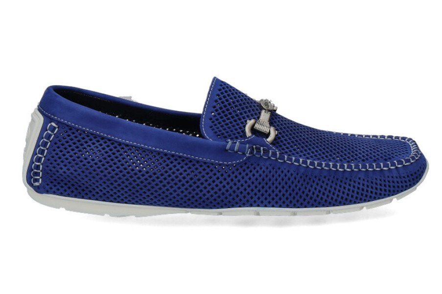 Men scarpa rossa Moccasins | Aldo Brue Moccasin Nubuk Soft Blu