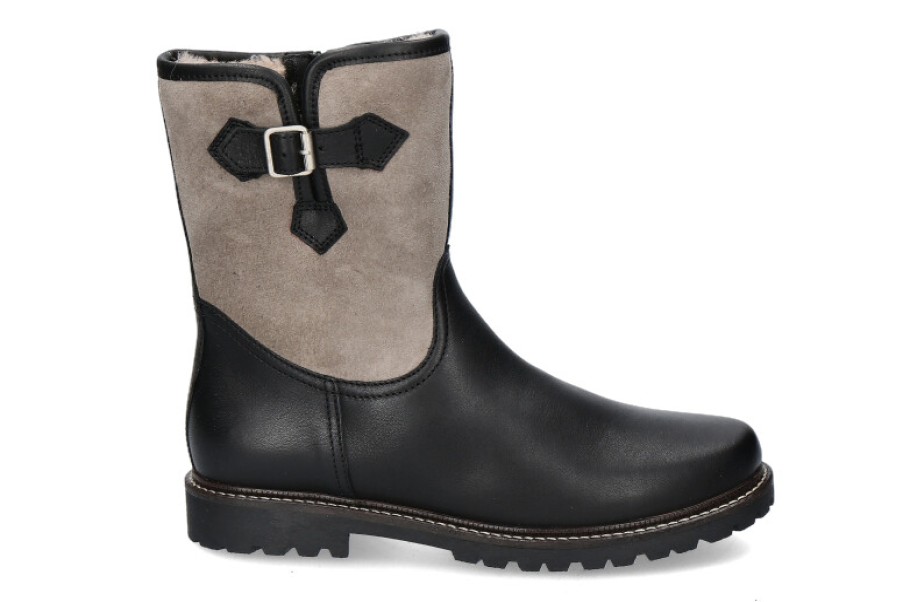 Women scarpa rossa Warm Lining | Dirndl + Bua Ankle Boots Lined Paniolo Velour Schwarz Khaki