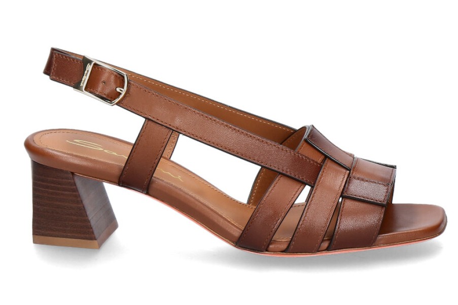 Women scarpa rossa Sandals | Santoni Sandale Venere- Mittelbraun