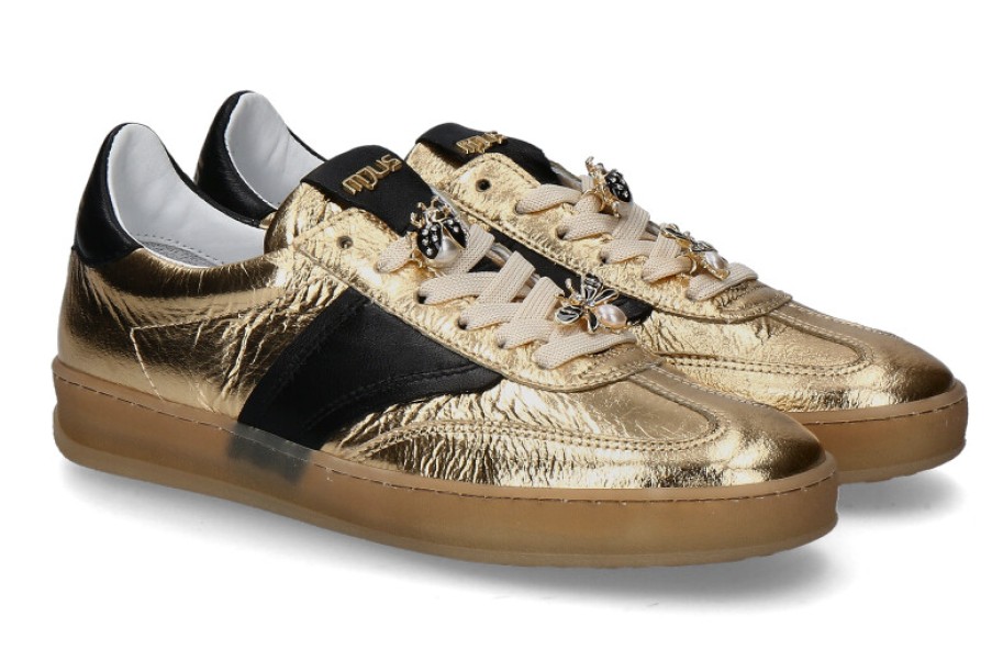 Women scarpa rossa Sneakers | Mjus Damen-Sneaker Genova T94101-Oro/Nero