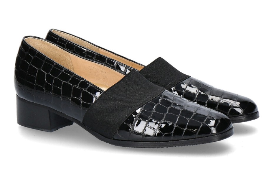 Women scarpa rossa Loafers | Brunate Loafer Zoe Apache Nero Elastico Nero