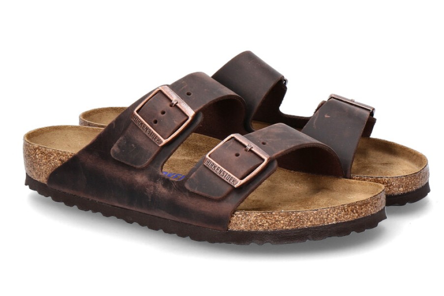 Men scarpa rossa House Slippers | Birkenstock Mules Arizona Normal Fettleder Habana