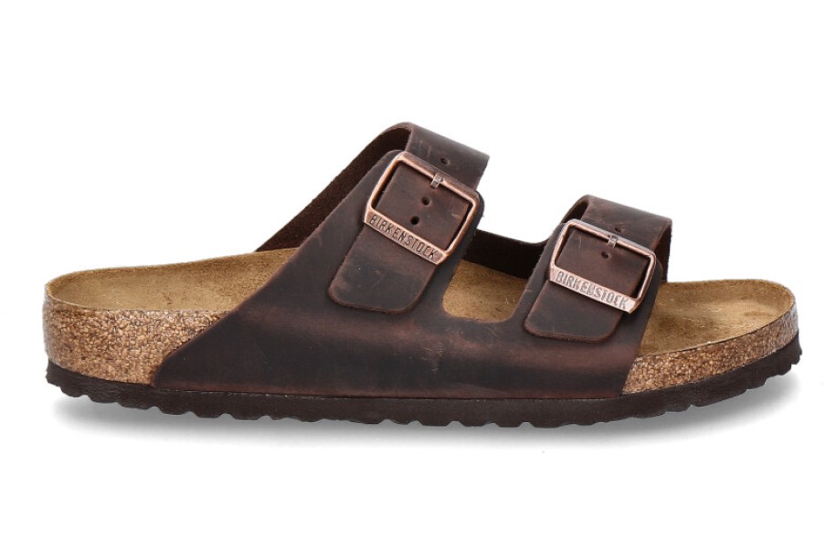 Men scarpa rossa House Slippers | Birkenstock Mules Arizona Normal Fettleder Habana