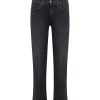 Women scarpa rossa Jeans | Cambio Jeans Paris Easy Kick Authentic Black Denim - Mid Cozy Used & Fringed