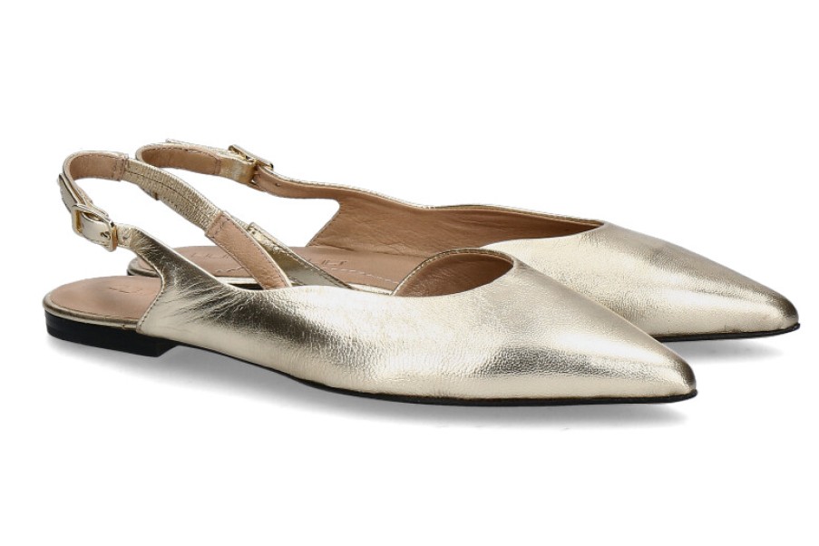 Women scarpa rossa Ballet Flats | Pomme D'Or Slingballerina Ingrid Laminato- Platino