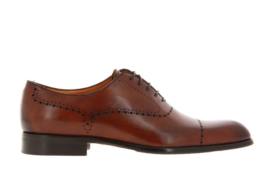 Men scarpa rossa Oxfords | Flecs Lace-Up T683 Crust Cuoio