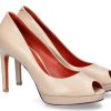 Women scarpa rossa Peeptoes | Santoni Peeptoe Leather Beige