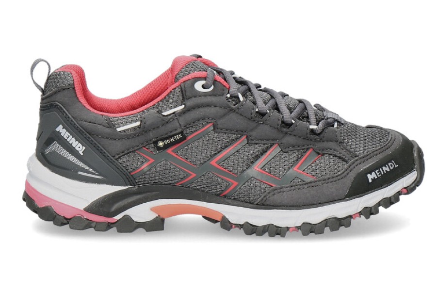 Women scarpa rossa Lace-Up | Meindl Trekking Shoe Caribe Lady Gtx Anthrazit Rose