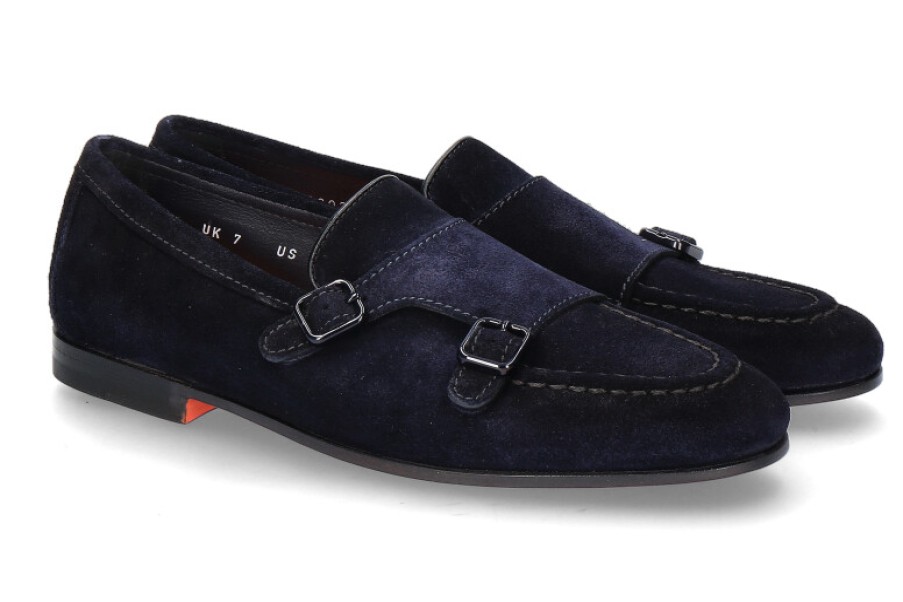 Men scarpa rossa Loafers | Santoni Herren-Loafer Carlos- Blau