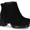 Women scarpa rossa Ankle Boots | Paul Green Stiefelette Samtziege Knautschlack- Schwarz