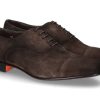 Men scarpa rossa Oxfords | Santoni Oxford Velours- Braun