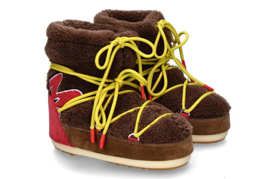 Women scarpa rossa Boots | Moon Boot Snowboot Icon Light-Low M-Patch- Braun