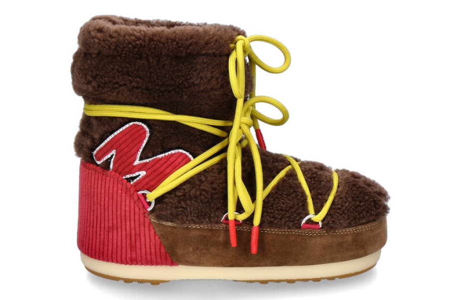 Women scarpa rossa Boots | Moon Boot Snowboot Icon Light-Low M-Patch- Braun